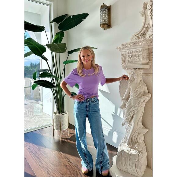 HUDSON Women's Blue Cotton Blend James High-Rise Wide Leg Jeans Size 28 - Picture 16 of 16